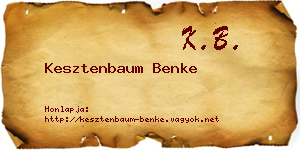Kesztenbaum Benke névjegykártya
